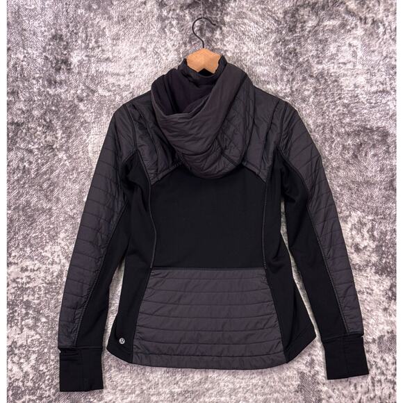 Lululemon Jacket 6 Womens First Mile Quilted Running Full Zip Black - Picture 3 of 8
